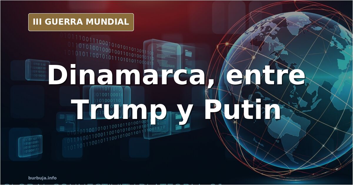 Silueta de un mapa de Groenlandia con banderas de Dinamarca, Rusia y Estados Unidos en un tablero geopolítico