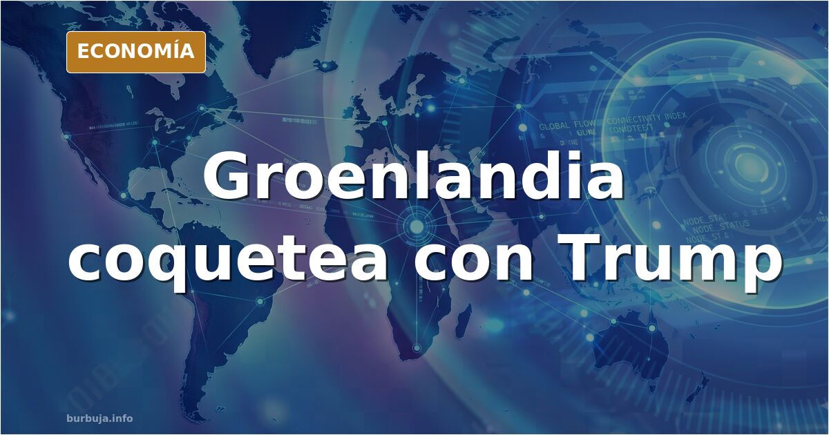 Ilustración editorial de Groenlandia con un iceberg y un maletín de dinero, simbolizando la negociación entre Groenlandia y E