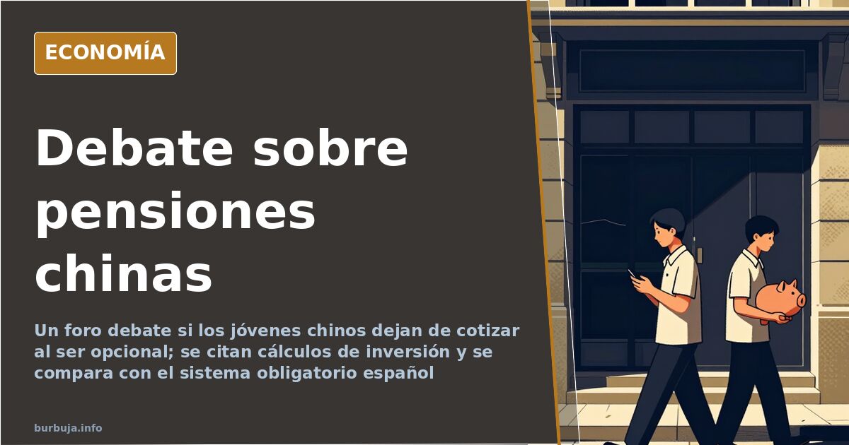 Ilustración editorial de un trabajador calculando pensiones frente a una pirámide demográfica invertida