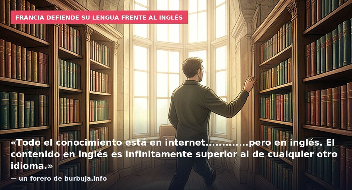 Francia defiende su lengua frente al inglés: «Todo el conocimiento está en internet.............pero en inglés. El contenido en inglés es infinitamente superior al de cualquier otro idioma.» — un forero de burbuja.info