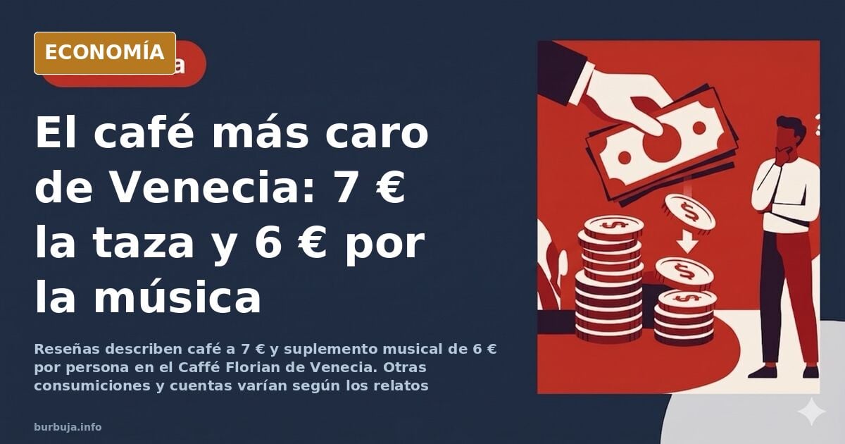Terraza del Caffé Florian en la plaza de San Marcos de Venecia con mesas ocupadas y la orquesta tocando bajo los soportales