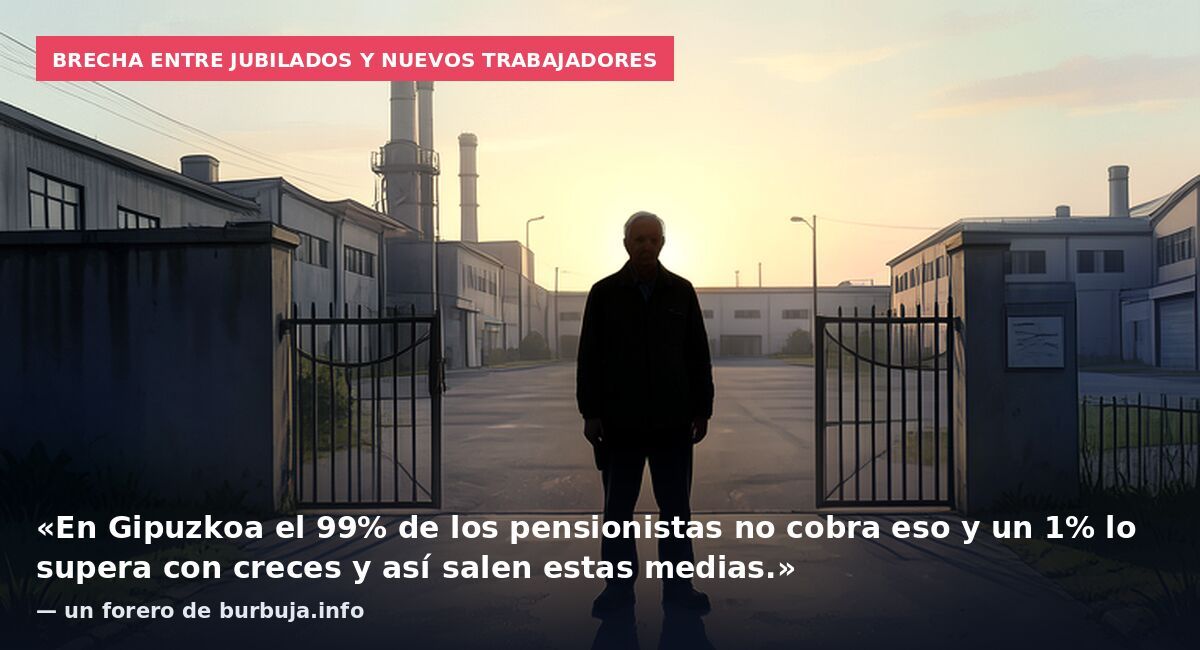 Brecha entre jubilados y nuevos trabajadores: «En Gipuzkoa el 99% de los pensionistas no cobra eso y un 1% lo supera con creces y así salen estas medias.» — un forero de burbuja.info