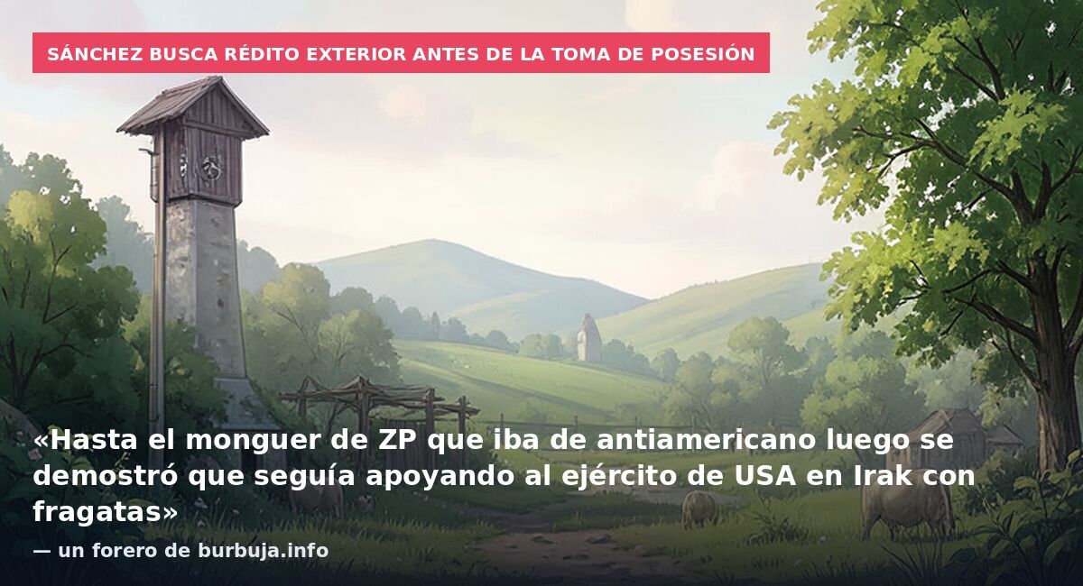 Sánchez busca rédito exterior antes de la toma de posesión: «Hasta el monguer de ZP que iba de antiamericano luego se demostró que seguía apoyando al ejército de USA en Irak con fragatas» — un forero de burbuja.info