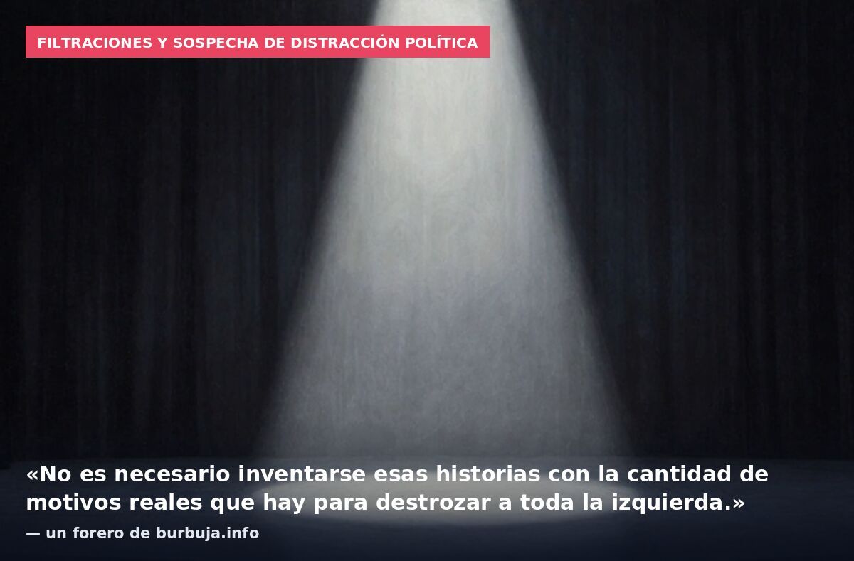 Filtraciones y sospecha de distracción política: «No es necesario inventarse esas historias con la cantidad de motivos reales que hay para destrozar a toda la izquierda.» — un forero de burbuja.info