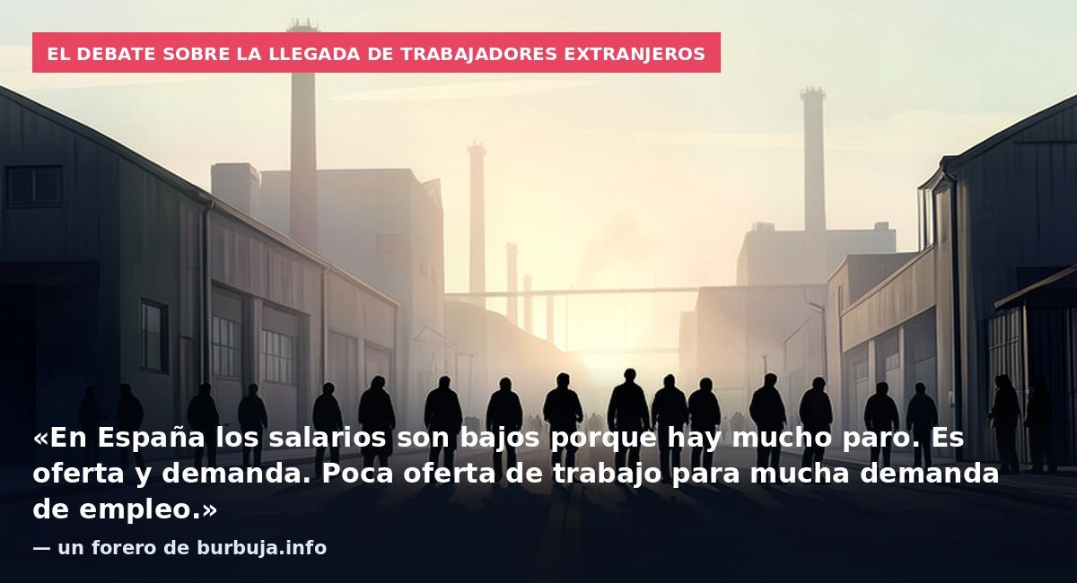 El debate sobre la llegada de trabajadores extranjeros: «En España los salarios son bajos porque hay mucho paro. Es oferta y demanda. Poca oferta de trabajo para mucha demanda de empleo.» — un forero de burbuja.info
