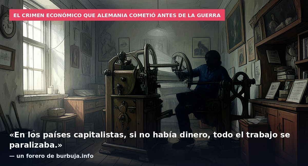 El crimen económico que Alemania cometió antes de la guerra: «En los países capitalistas, si no había dinero, todo el trabajo se paralizaba.» — un forero de burbuja.info