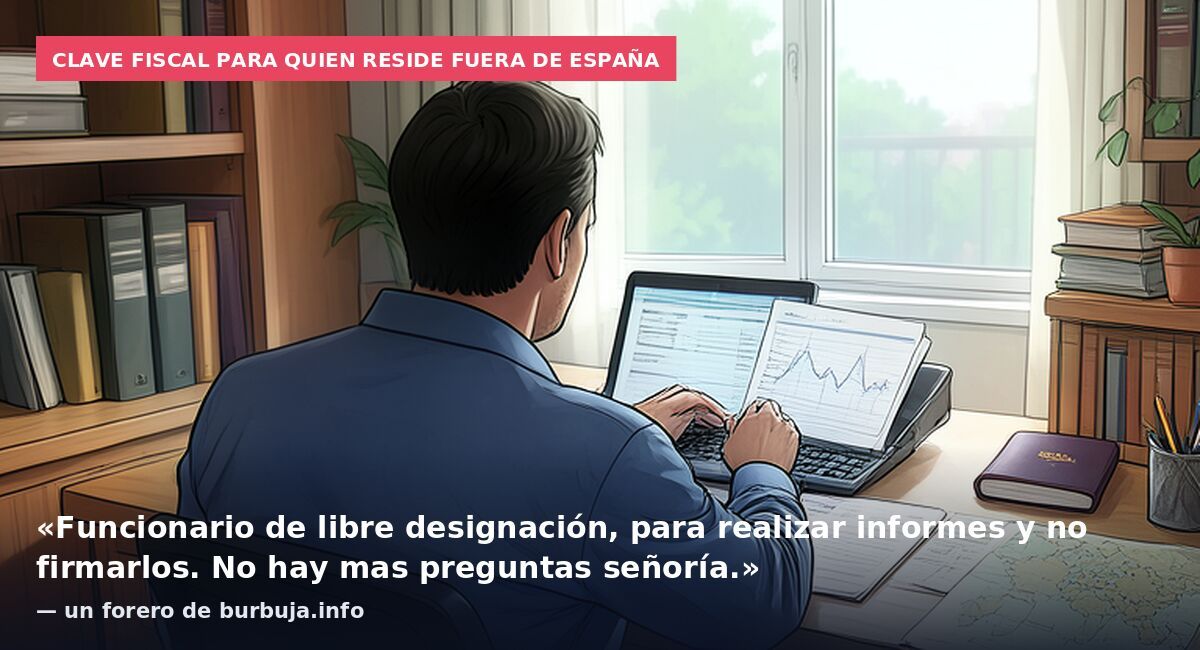 Clave fiscal para quien reside fuera de España: «Funcionario de libre designación, para realizar informes y no firmarlos. No hay mas preguntas señoría.» — un forero de burbuja.info
