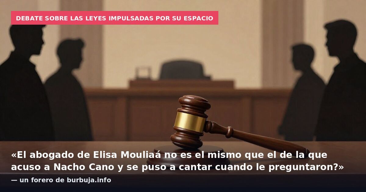 Debate sobre las leyes impulsadas por su espacio: «El abogado de Elisa Mouliaá no es el mismo que el de la que acuso a Nacho Cano y se puso a cantar cuando le preguntaron?» — un forero de burbuja.info