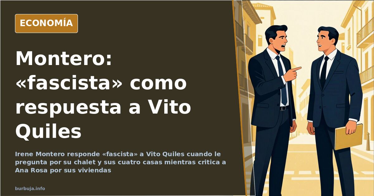 Ilustración editorial de una política respondiendo con gesto despectivo a un periodista que sostiene un micrófono