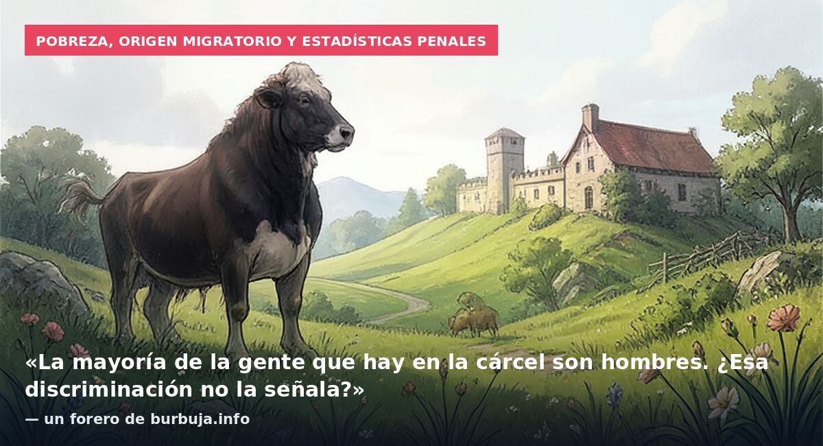 Pobreza, origen migratorio y estadísticas penales: «La mayoría de la gente que hay en la cárcel son hombres. ¿Esa discriminación no la señala?» — un forero de burbuja.info