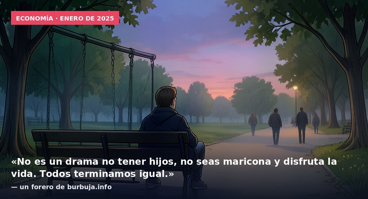 Economía · enero de 2025: «No es un drama no tener hijos, no seas maricona y disfruta la vida. Todos terminamos igual.» — un forero de burbuja.info