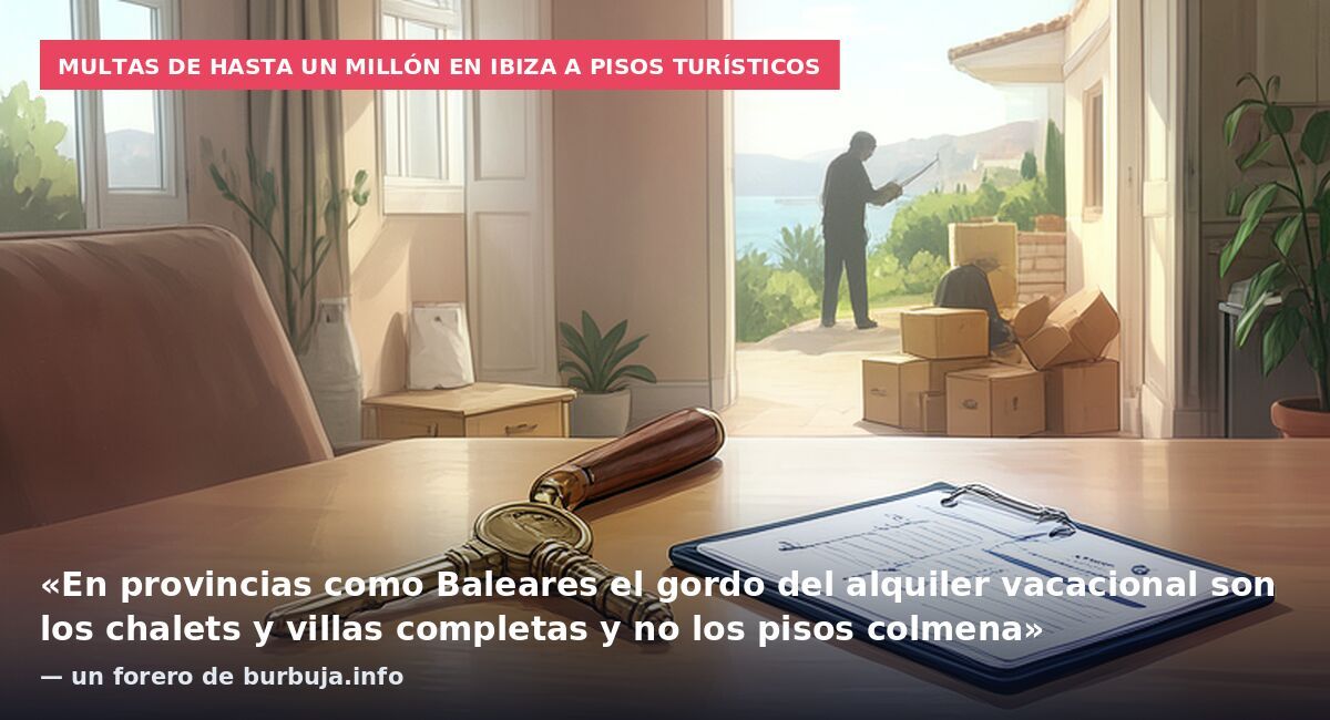 Multas de hasta un millón en Ibiza a pisos turísticos: «En provincias como Baleares el gordo del alquiler vacacional son los chalets y villas completas y no los pisos colmena» — un forero de burbuja.info