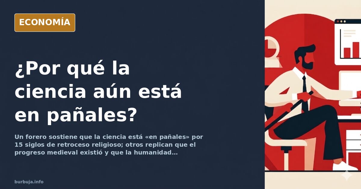 Ilustración editorial de un telescopio apuntando a galaxias lejanas sobre un fondo azul marino y dorado
