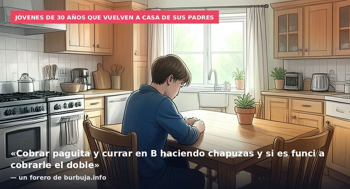 Jóvenes de 30 años que vuelven a casa de sus padres: «Cobrar paguita y currar en B haciendo chapuzas y si es funci a cobrarle el doble» — un forero de burbuja.info