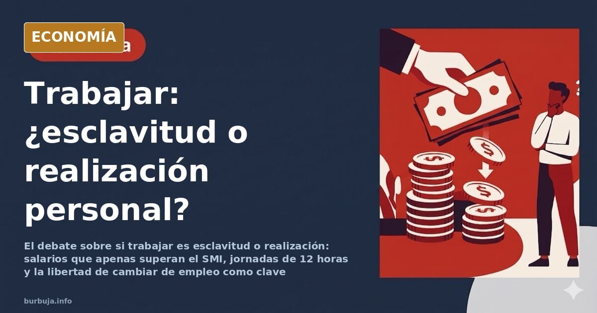 Ilustración editorial de un reloj de oficina sobre una balanza que compara el salario con el tiempo de trabajo