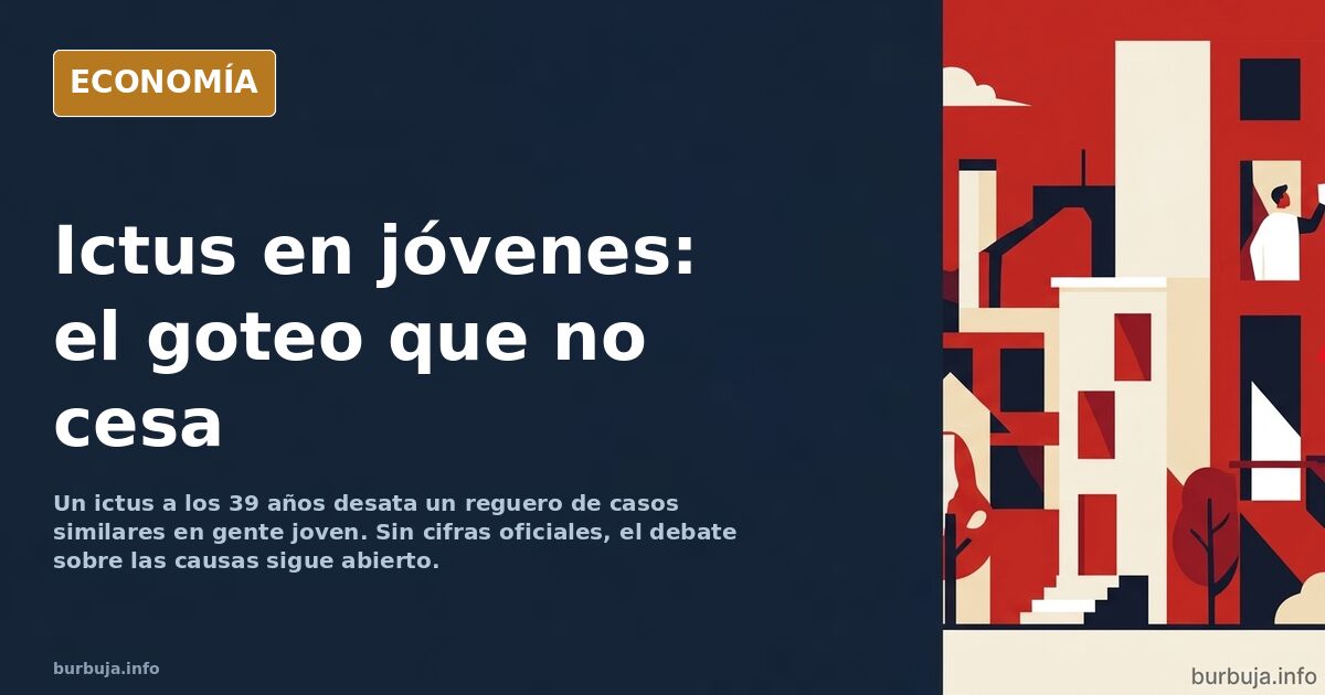 Ilustración editorial de un cerebro humano con líneas doradas que representan trombos, sobre fondo azul marino, simbolizando 