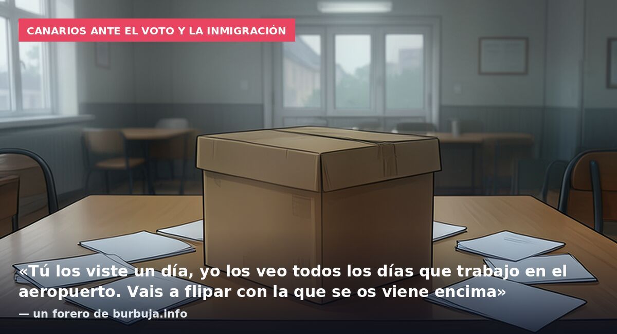 Canarios ante el voto y la inmigración: «Tú los viste un día, yo los veo todos los días que trabajo en el aeropuerto. Vais a flipar con la que se os viene encima» — un forero de burbuja.info