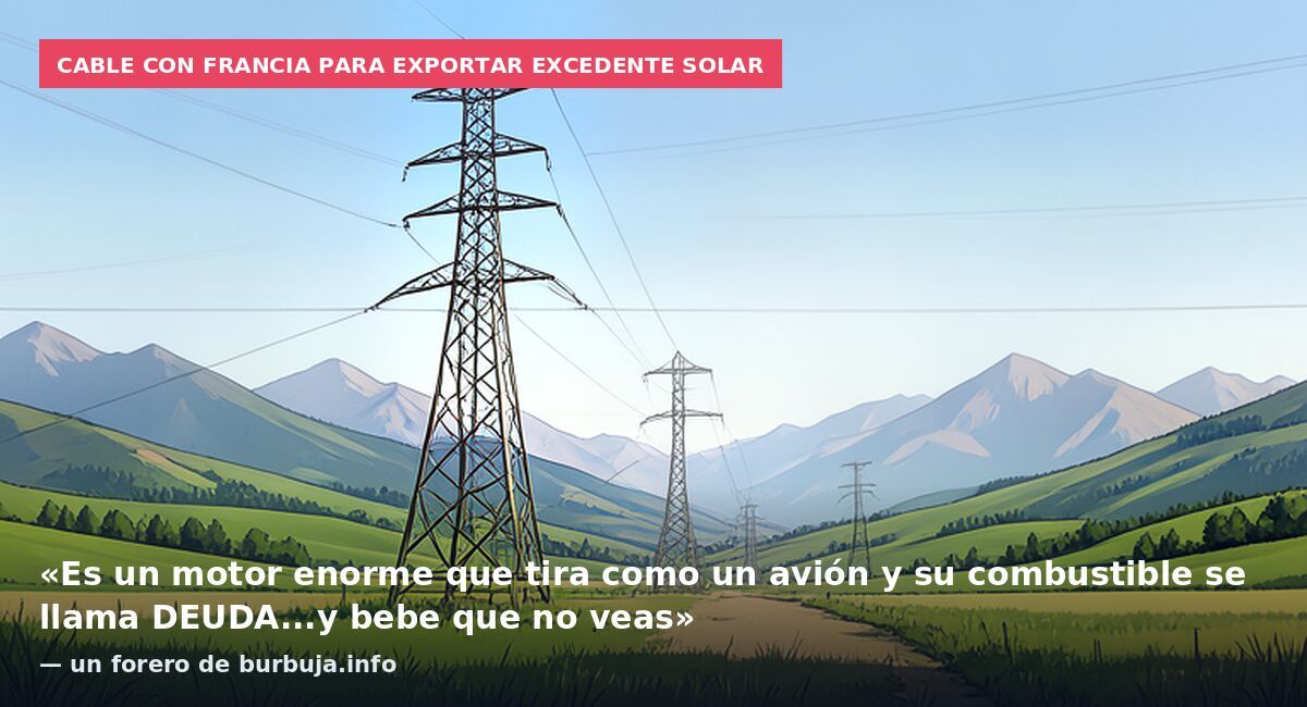 Cable con Francia para exportar excedente solar: «Es un motor enorme que tira como un avión y su combustible se llama DEUDA...y bebe que no veas» — un forero de burbuja.info