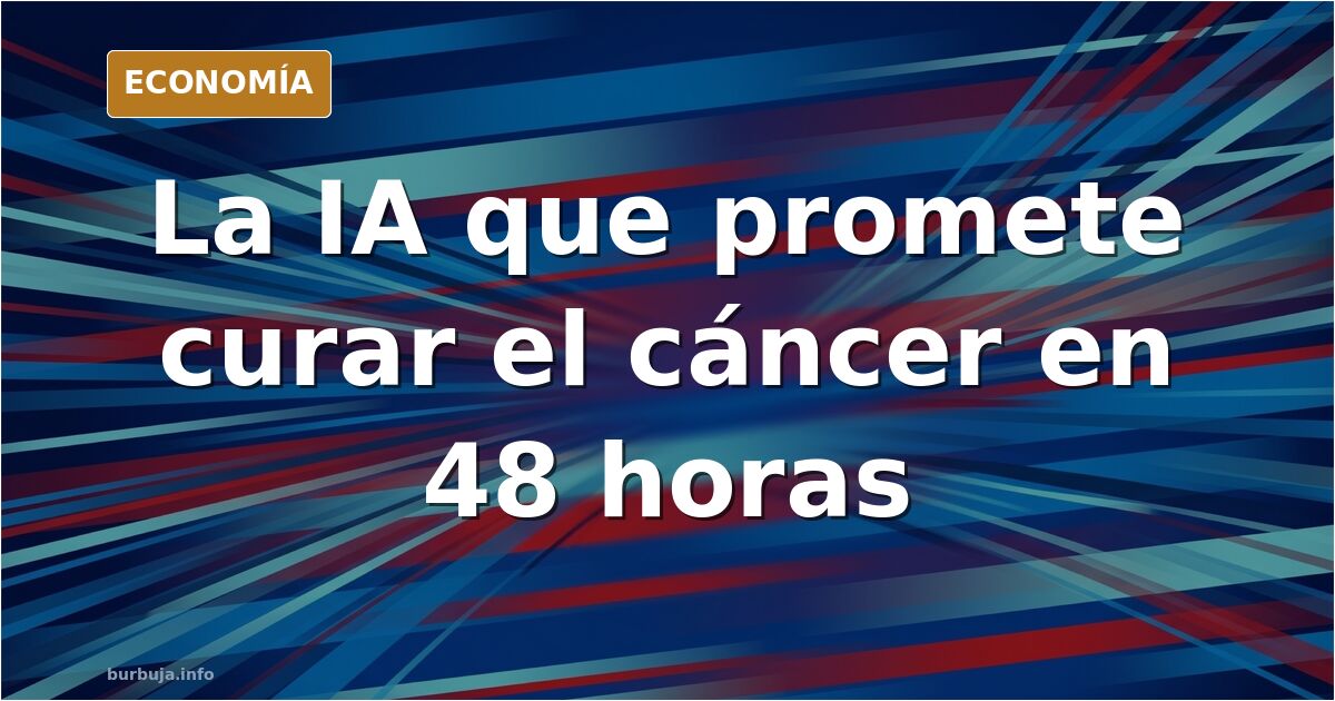 Ilustración editorial de una vacuna de ARNm contra el cáncer diseñada por inteligencia artificial y fabricada por robots en 4