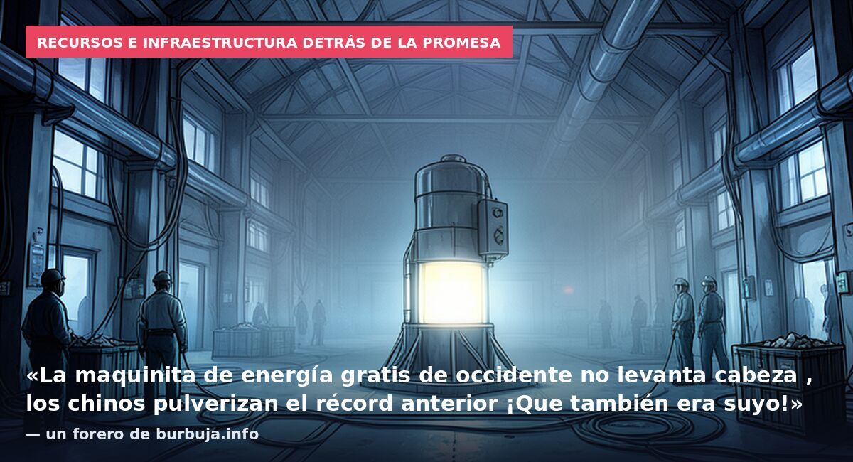 Recursos e infraestructura detrás de la promesa: «La maquinita de energía gratis de occidente no levanta cabeza , los chinos pulverizan el récord anterior ¡Que también era suyo!» — un forero de burbuja.info