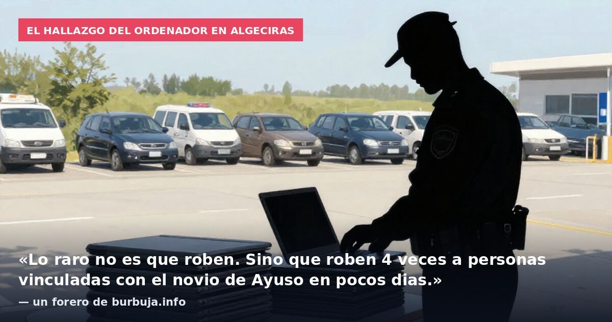 El hallazgo del ordenador en Algeciras: «Lo raro no es que roben. Sino que roben 4 veces a personas vinculadas con el novio de Ayuso en pocos dias.» — un forero de burbuja.info