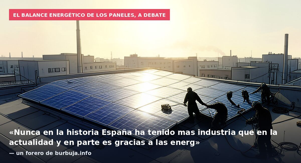 El balance energético de los paneles, a debate: «Nunca en la historia España ha tenido mas industria que en la actualidad y en parte es gracias a las energ» — un forero de burbuja.info