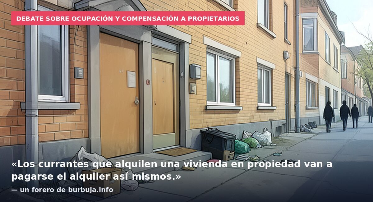 Debate sobre ocupación y compensación a propietarios: «Los currantes que alquilen una vivienda en propiedad van a pagarse el alquiler así mismos.» — un forero de burbuja.info