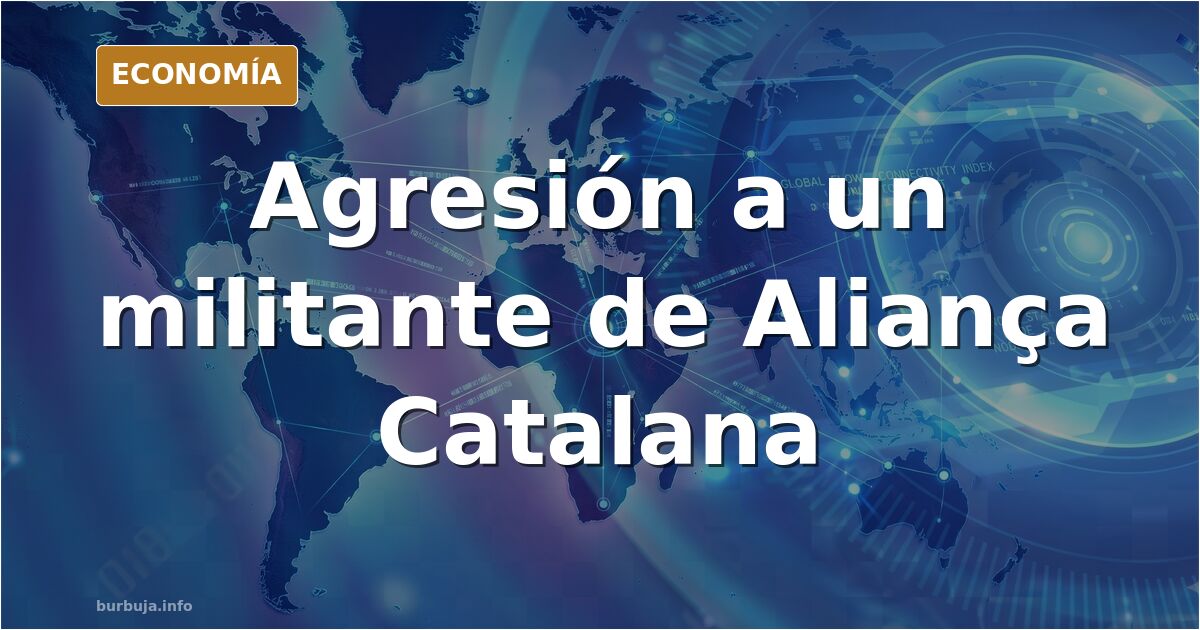 Mesa informativa de Aliança Catalana en una plaza de Barcelona con un grupo de personas increpando a los voluntarios