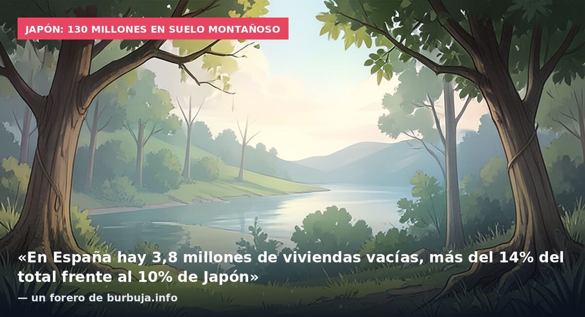 Japón: 130 millones en suelo montañoso: «En España hay 3,8 millones de viviendas vacías, más del 14% del total frente al 10% de Japón» — un forero de burbuja.info