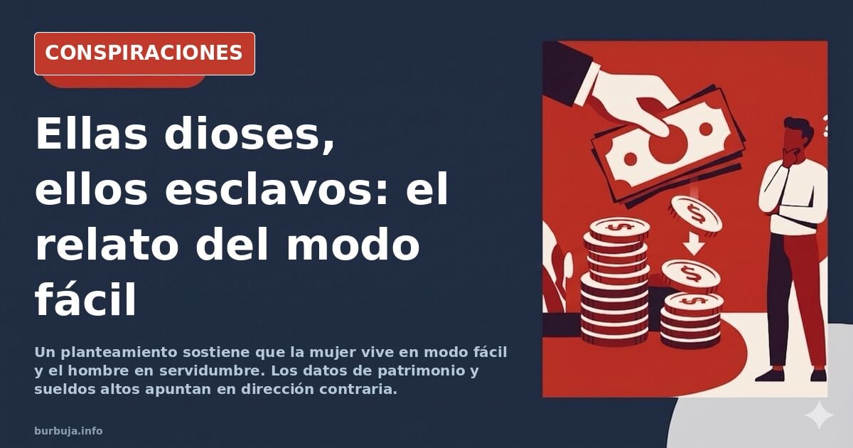 Dos siluetas frente a frente separadas por una línea, ilustración sobre la brecha de género y el relato del modo fácil
