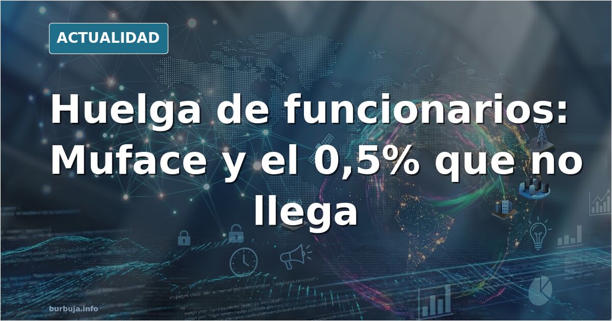 Empleados públicos concentrados ante un edificio administrativo con pancartas sobre Muface y subida salarial