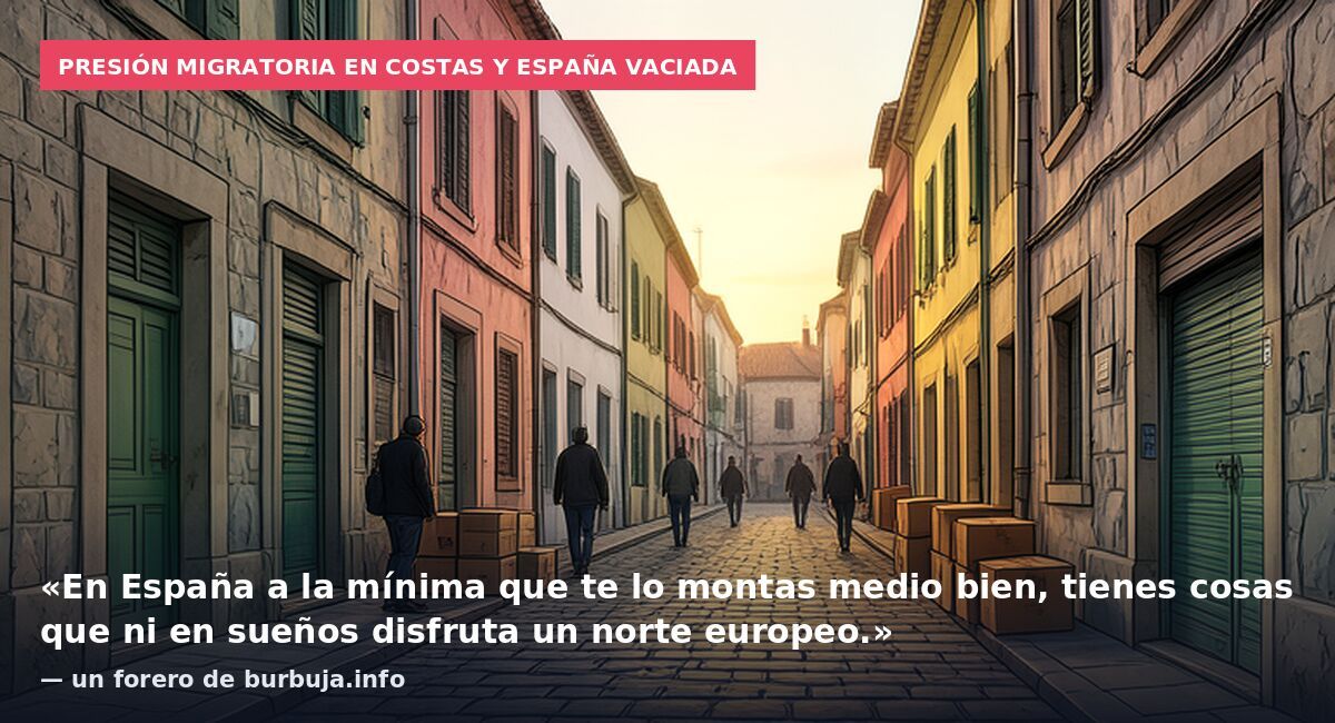 Presión migratoria en costas y España vaciada: «En España a la mínima que te lo montas medio bien, tienes cosas que ni en sueños disfruta un norte europeo.» — un forero de burbuja.info