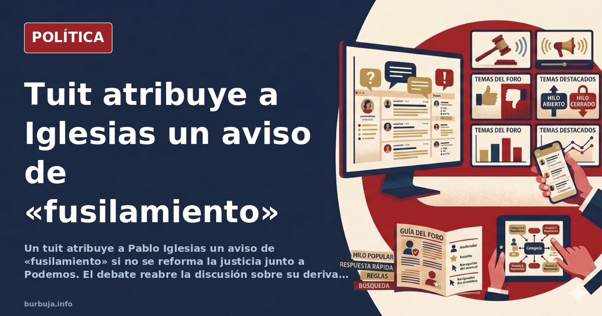 Caricatura editorial de Pablo Iglesias gesticulando ante un atril parlamentario con banderas de España y la Unión Europea al 