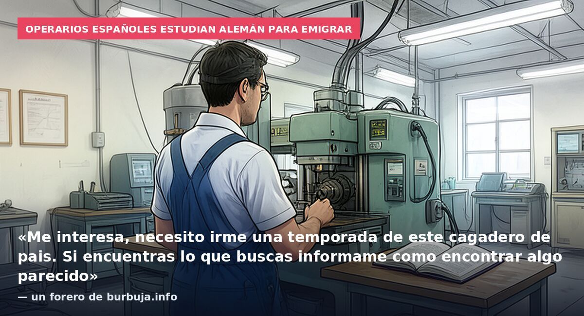 Operarios españoles estudian alemán para emigrar: «Me interesa, necesito irme una temporada de este cagadero de pais. Si encuentras lo que buscas informame como encontrar algo parecido» — un forero de burbuja.info
