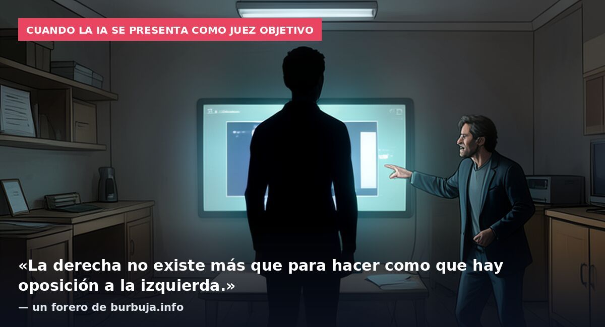 Cuando la IA se presenta como juez objetivo: «La derecha no existe más que para hacer como que hay oposición a la izquierda.» — un forero de burbuja.info