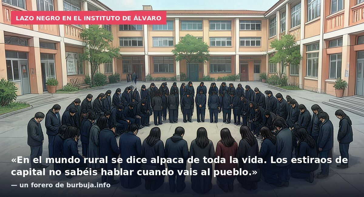 Lazo negro en el instituto de Álvaro: «En el mundo rural se dice alpaca de toda la vida. Los estiraos de capital no sabéis hablar cuando vais al pueblo.» — un forero de burbuja.info