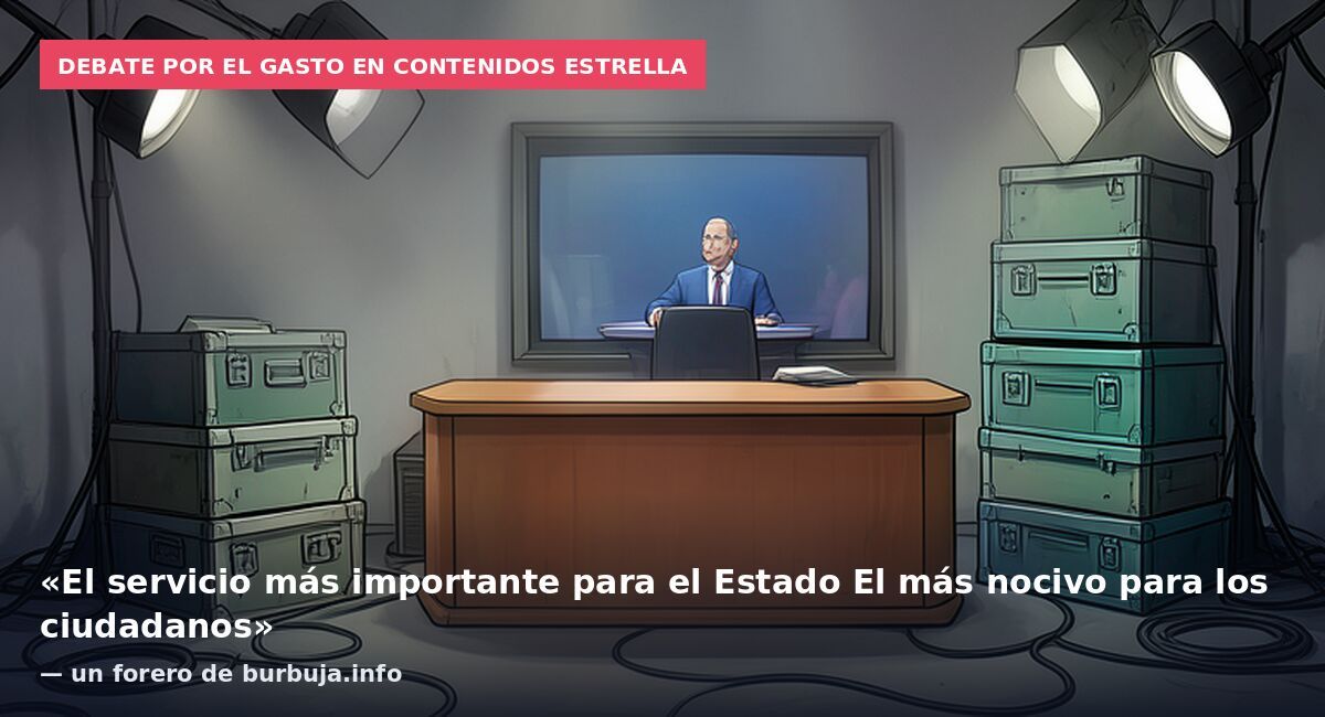 Debate por el gasto en contenidos estrella: «El servicio más importante para el Estado
El más nocivo para los ciudadanos» — un forero de burbuja.info