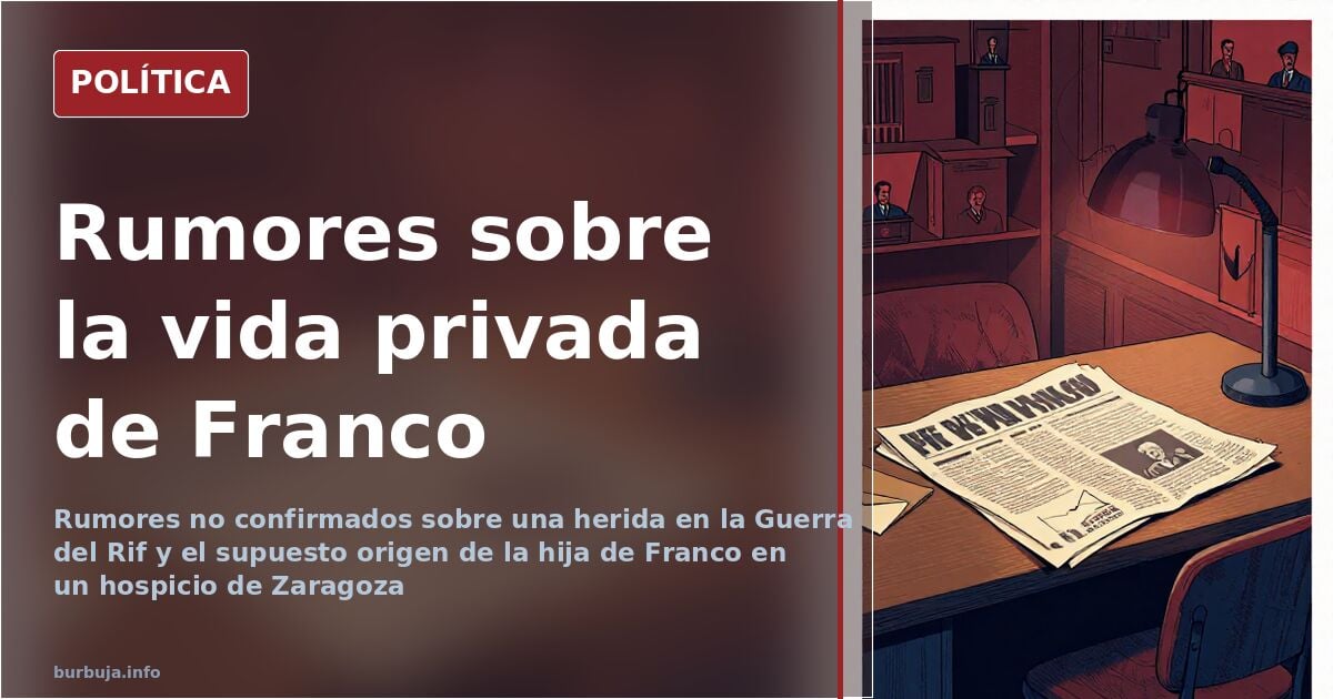 Ilustración editorial de Franco junto a una bandera española y una cuna vacía simbolizando los rumores sobre su descendencia