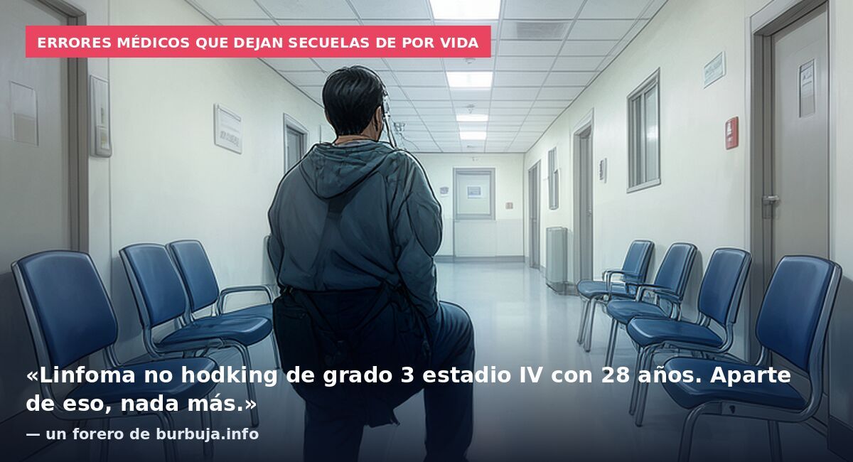 Errores médicos que dejan secuelas de por vida: «Linfoma no hodking de grado 3 estadio IV con 28 años. Aparte de eso, nada más.» — un forero de burbuja.info