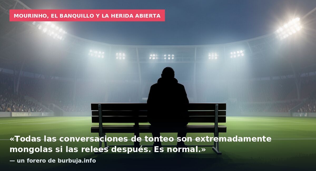 Mourinho, el banquillo y la herida abierta: «Todas las conversaciones de tonteo son extremadamente mongolas si las relees después. Es normal.» — un forero de burbuja.info