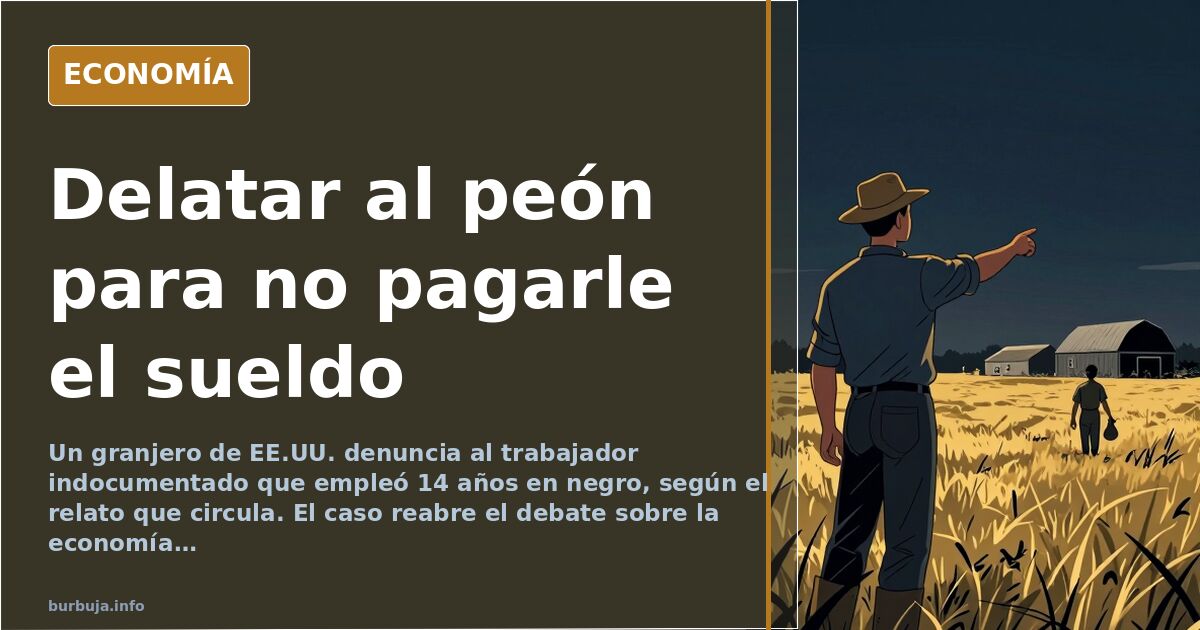 Un granjero de EE.UU. denuncia al peón que empleó 14 años