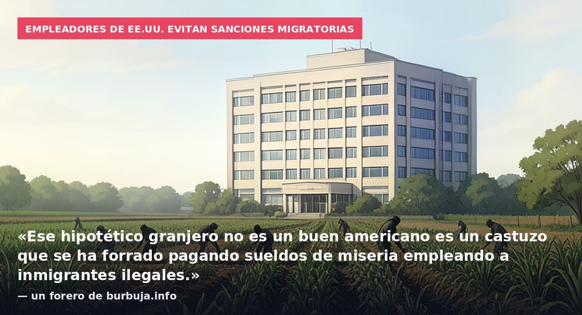 Empleadores de EE.UU. evitan sanciones migratorias: «Ese hipotético granjero no es un buen americano es un castuzo que se ha forrado pagando sueldos de miseria empleando a inmigrantes ilegales.» — un forero de burbuja.info