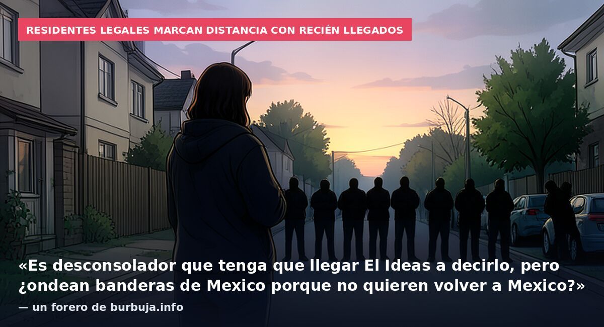 Residentes legales marcan distancia con recién llegados: «Es desconsolador que tenga que llegar El Ideas a decirlo, pero ¿ondean banderas de Mexico porque no quieren volver a Mexico?» — un forero de burbuja.info