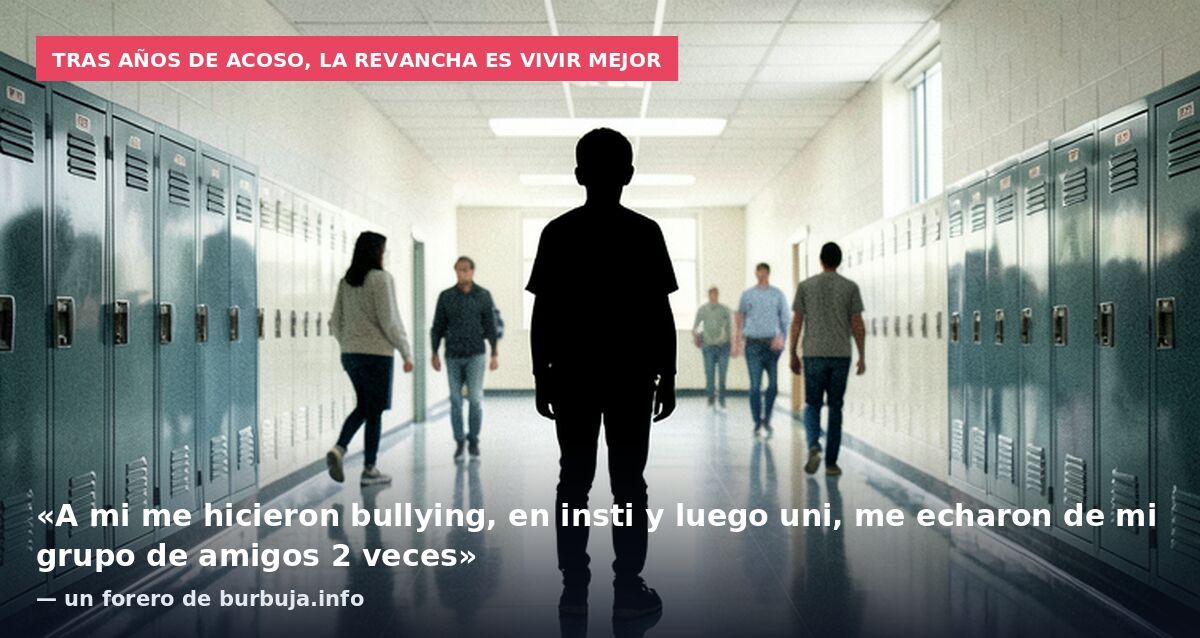 Tras años de acoso, la revancha es vivir mejor: «A mi me hicieron bullying, en insti y luego uni, me echaron de mi grupo de amigos 2 veces» — un forero de burbuja.info