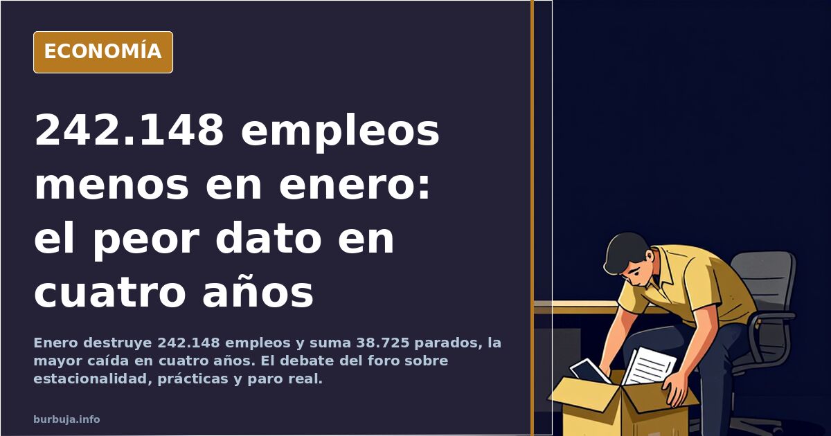 Enero destruye 242.148 empleos, la mayor caída en cuatro años