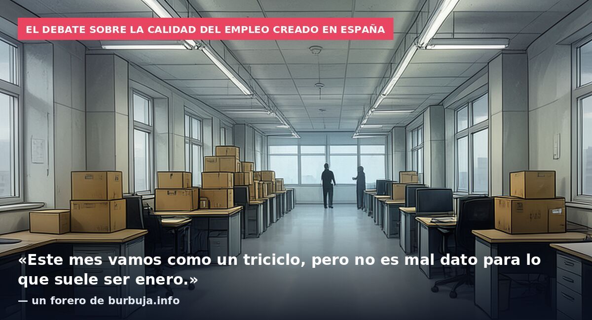 El debate sobre la calidad del empleo creado en España: «Este mes vamos como un triciclo, pero no es mal dato para lo que suele ser enero.» — un forero de burbuja.info