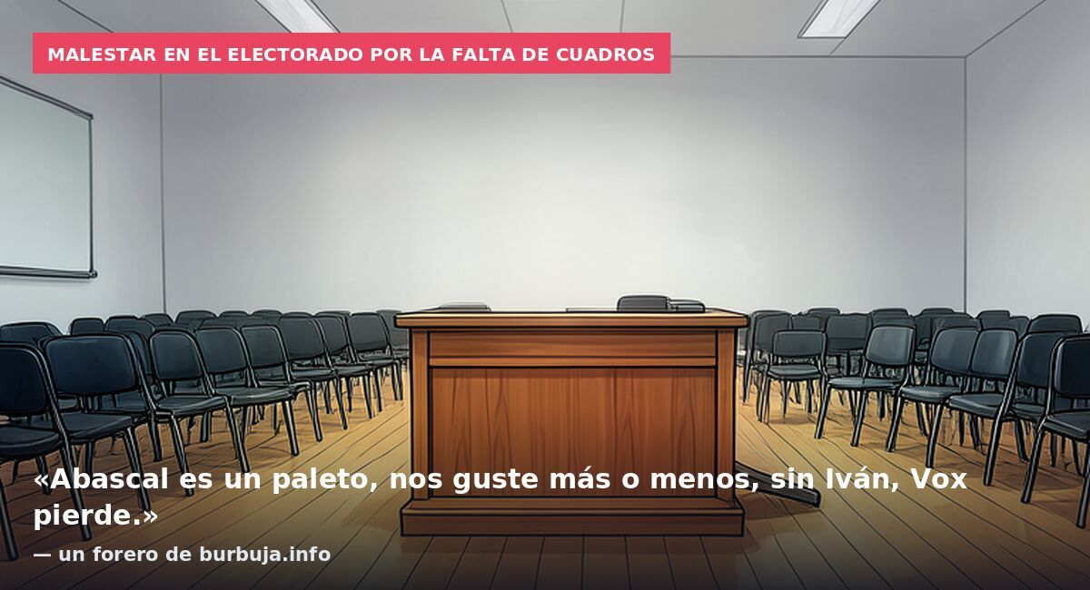 Malestar en el electorado por la falta de cuadros: «Abascal es un paleto, nos guste más o menos, sin Iván, Vox pierde.» — un forero de burbuja.info