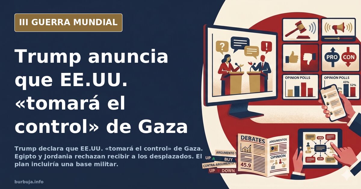 Mapa de la Franja de Gaza con siluetas de buques de guerra en el Mediterráneo y columnas de humo al fondo, ilustración docume