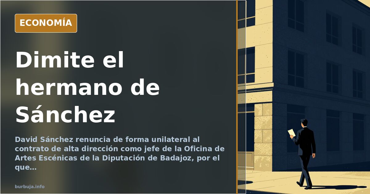 Ilustración editorial de un despacho vacío con una placa dorada en la puerta y una carta de renuncia sobre la mesa