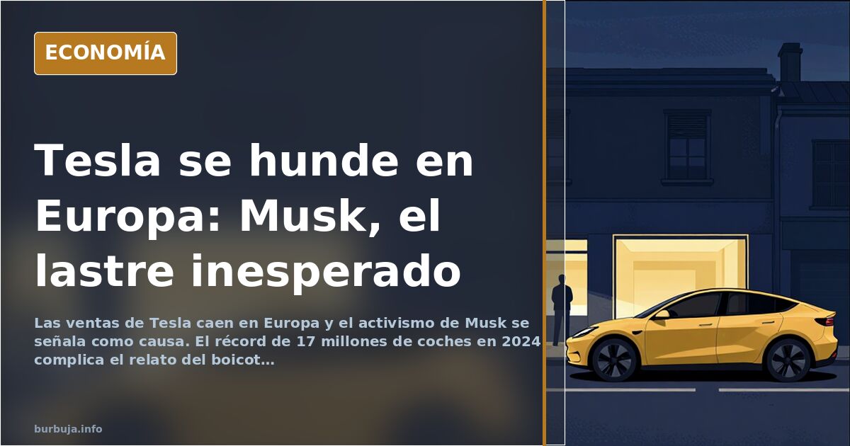 Tesla se hunde en Europa mientras Musk se convierte en el problema